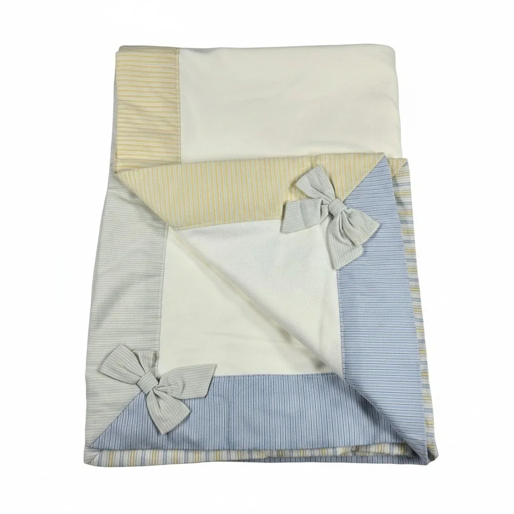 NEW Gymboree Vintage Blanket Tick Tock Ticking Yellow Bows Reversible NWT 2004